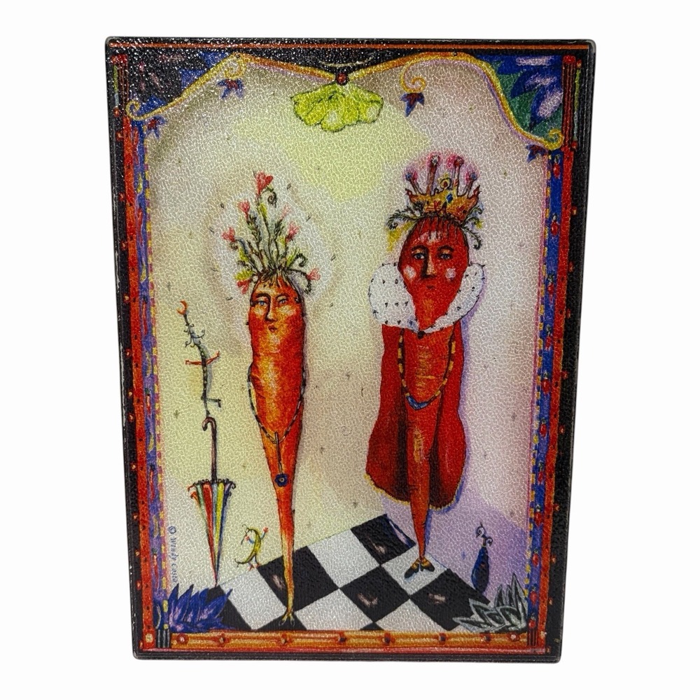Wendy Costa cutting board 11" X 8" Formal Carrots‎ Royalty Unique